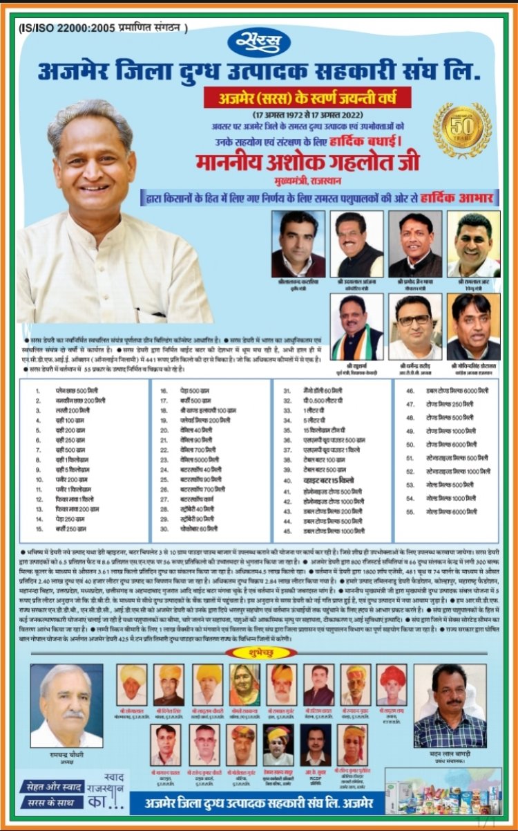 अजमेर जिला दुग्ध उत्पादक सहकारी संघ लिमिटेड