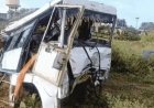 ट्रेलर की टक्कर से श्रद्धालुओं से भरी मिनी बस पलटी, दो की मौत